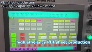 تولید 1200 کیلوگرم در ساعت PET، موتور 250 کیلووات ساعت