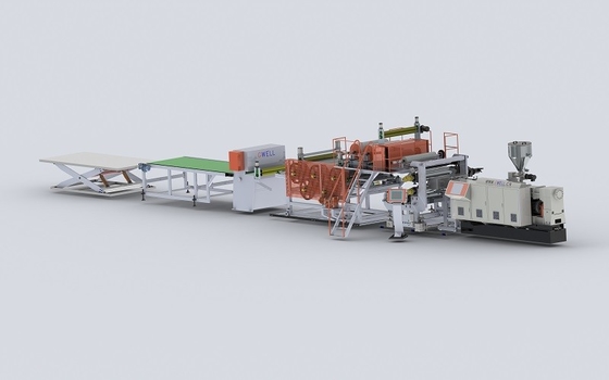 خرید دو پیچ LVT خط اکستروژن کف پلاستیکی چوبی ماشین تولید کف LVT online manufacture