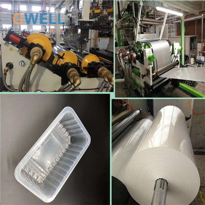 خرید خط اکستروژن ورق های پکیج PP با 80٪ مواد بازیافت شده 4 لایه هم اکستروژن و عرض 800-1500 میلی متر برای ترموفرمینگ online manufacture